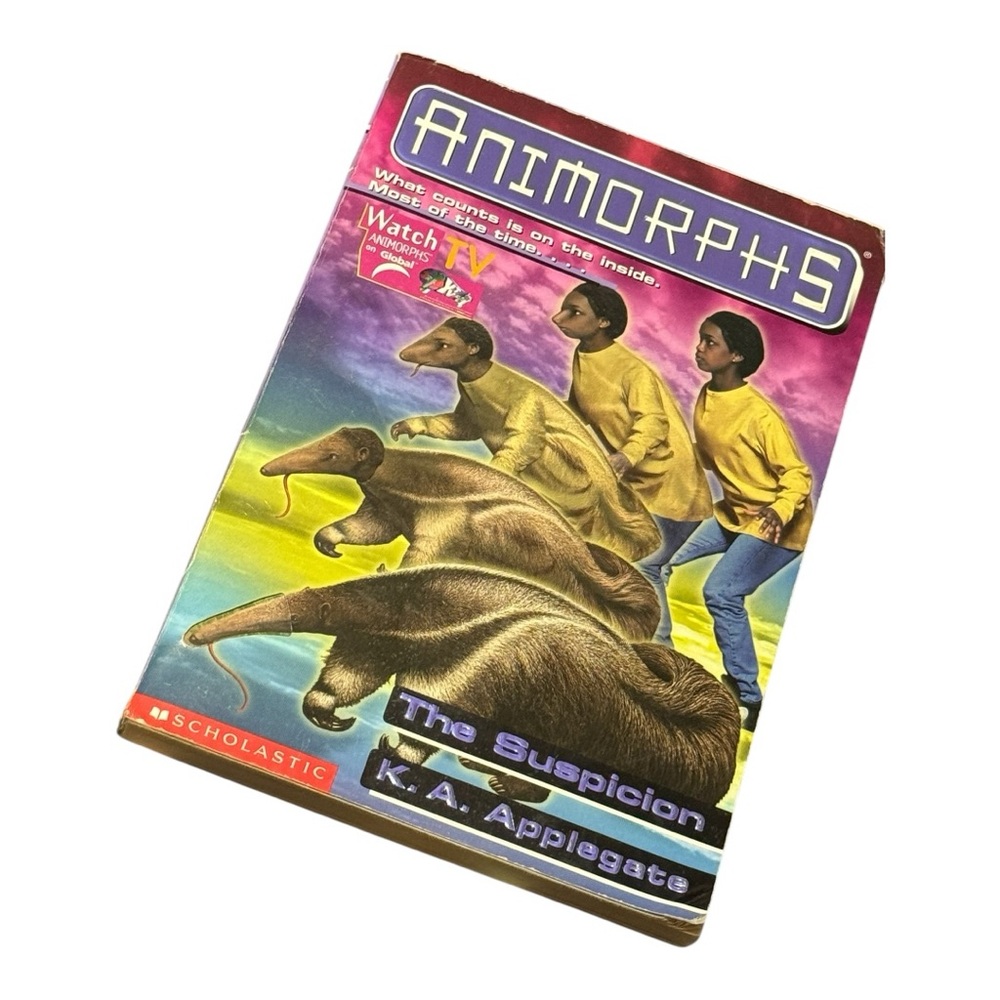 Scholastic Animorphs: The Suspicion - Purple and Yellow Cover Book Reading Y2K